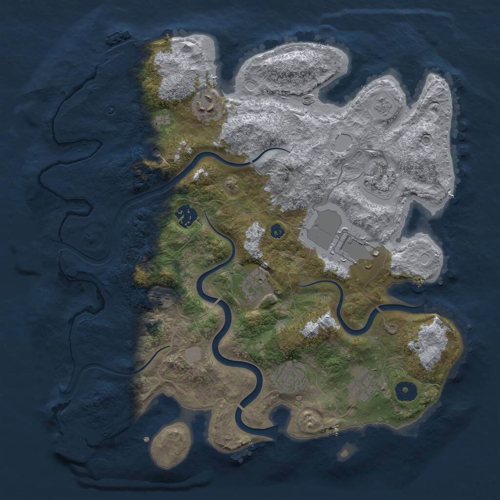 Rust Map: Procedural Map, Size: 3550, Seed: 204731, 13 Monuments