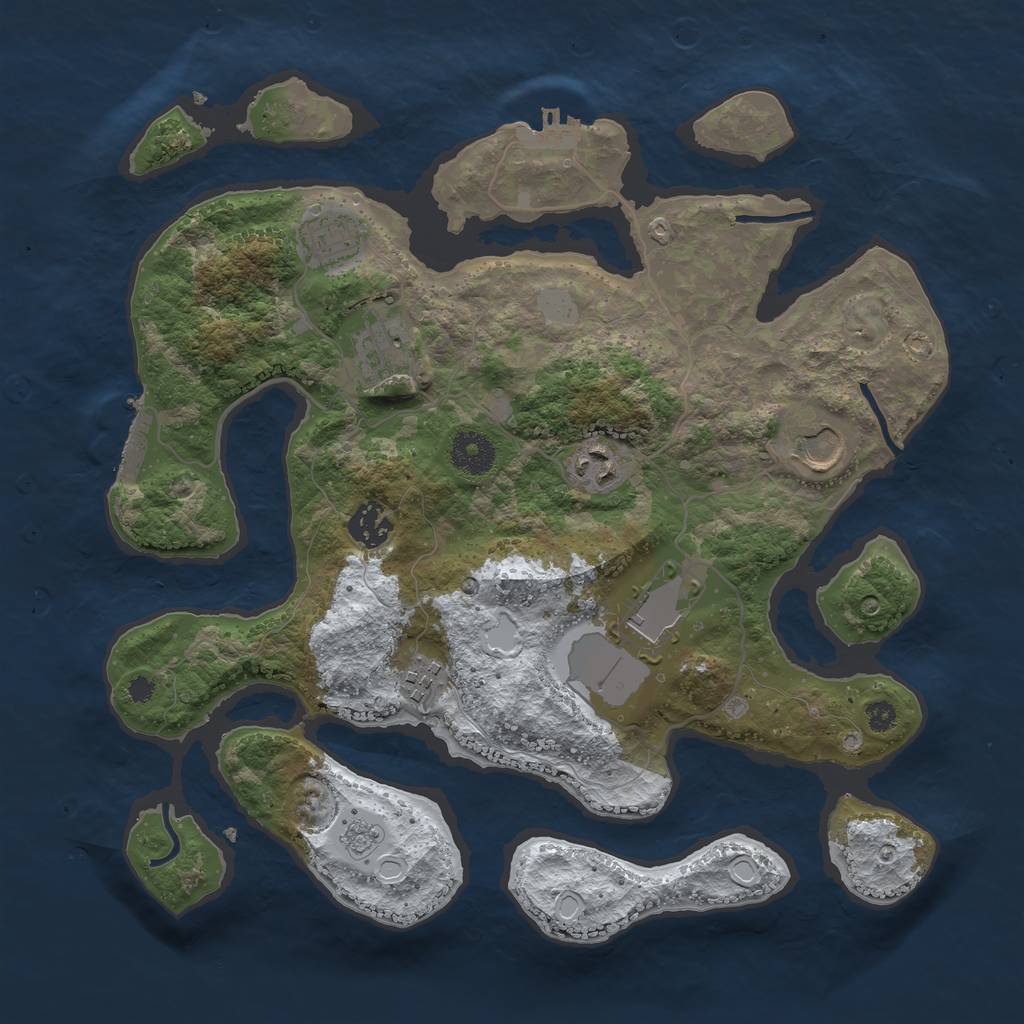 Rust Map: Procedural Map, Size: 3500, Seed: 3436969, 15 Monuments