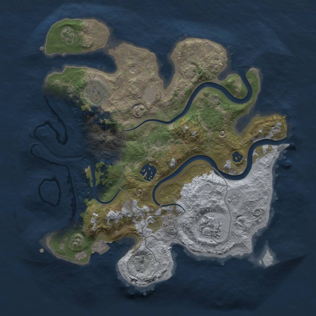 Rust Map: Procedural Map, Size: 3000, Seed: 336630255, 8 Monuments