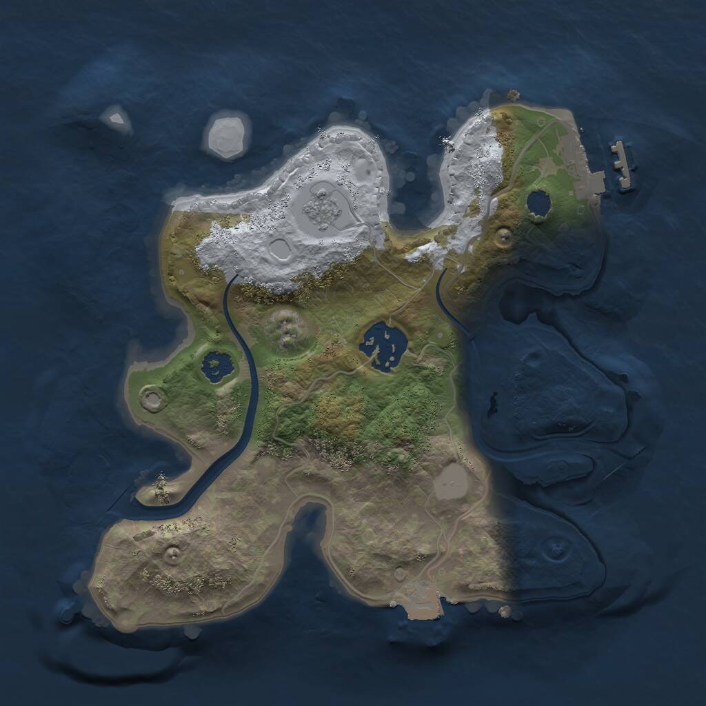 Rust Map: Procedural Map, Size: 2300, Seed: 18, 4 Monuments