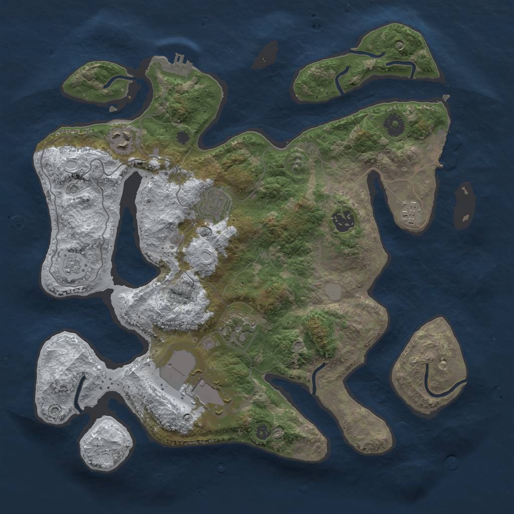 Rust Map: Procedural Map, Size: 3550, Seed: 382536, 15 Monuments