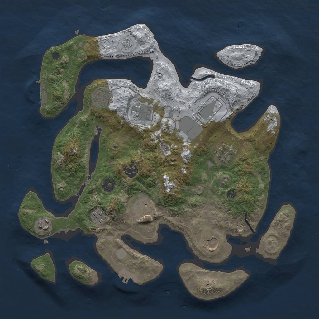 Rust Map: Procedural Map, Size: 3550, Seed: 927357, 18 Monuments
