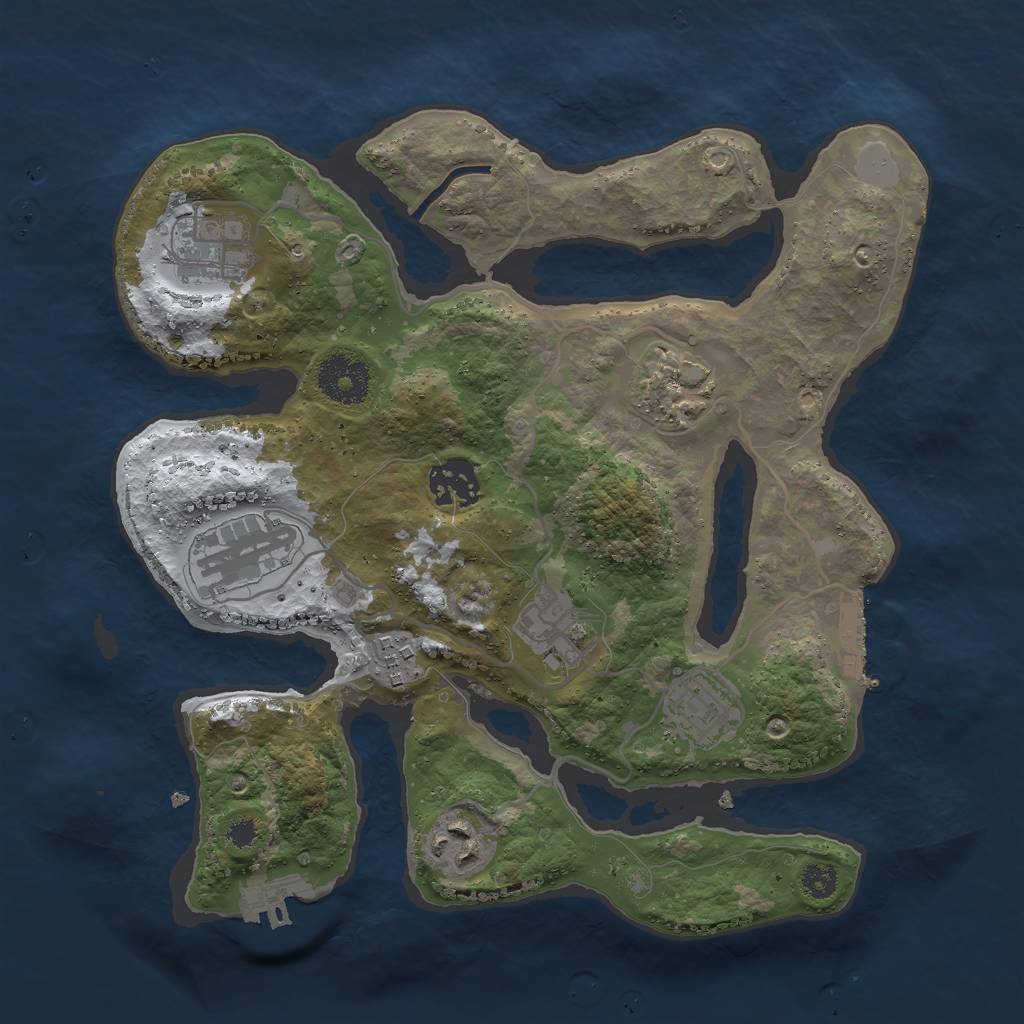 Rust Map: Procedural Map, Size: 3000, Seed: 1069227804, 15 Monuments