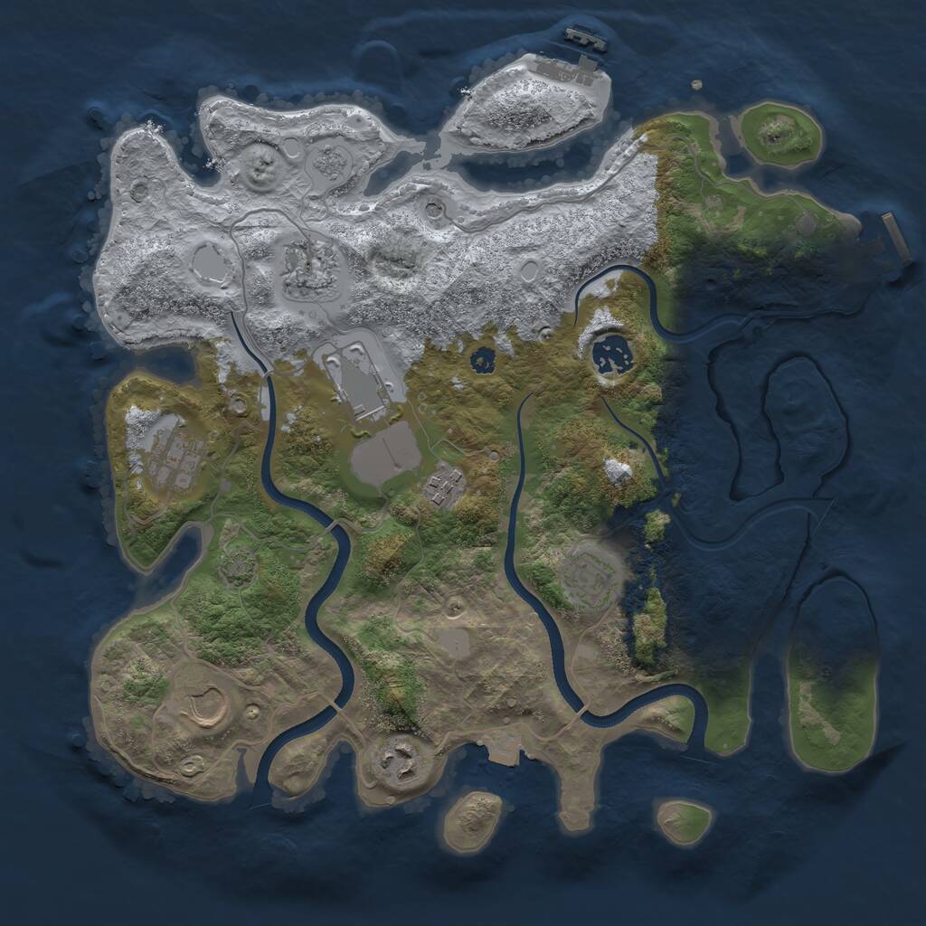 Rust Map: Procedural Map, Size: 3500, Seed: 506572, 14 Monuments