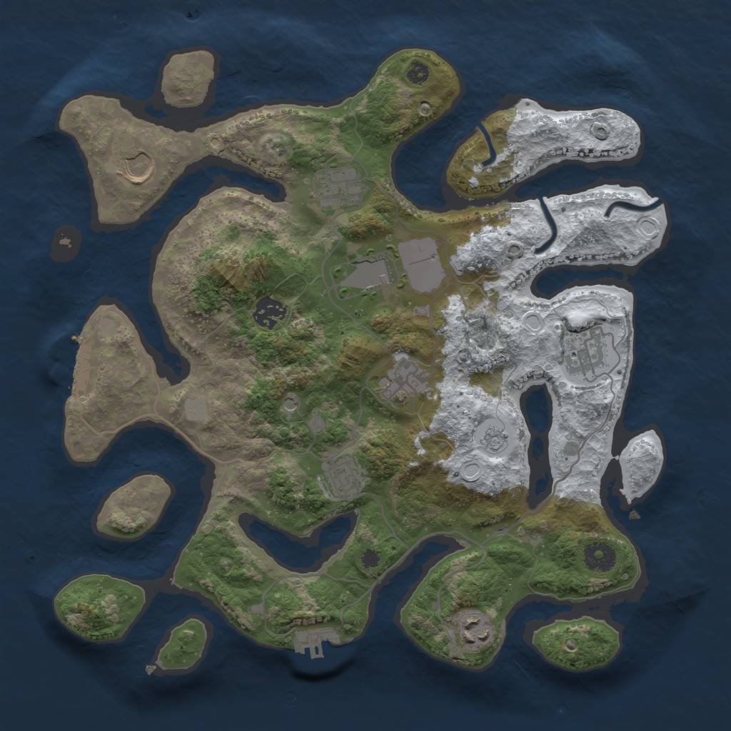 Rust Map: Procedural Map, Size: 3500, Seed: 2482711, 17 Monuments