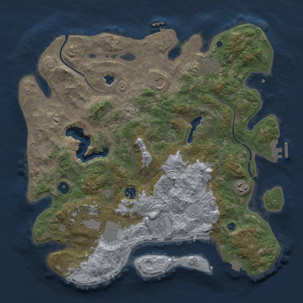 Rust Map: Procedural Map, Size: 4000, Seed: 1240848272, 13 Monuments