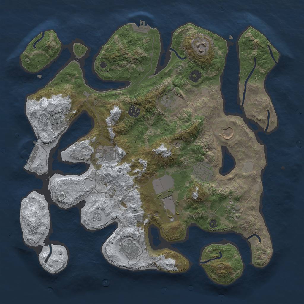 Rust Map: Procedural Map, Size: 3750, Seed: 22020302, 19 Monuments