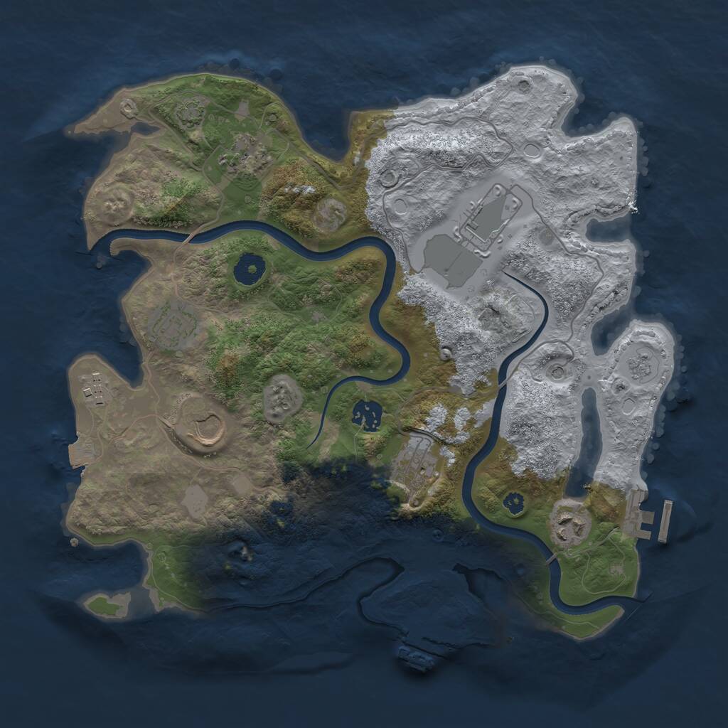 Rust Map: Procedural Map, Size: 3500, Seed: 1069952, 14 Monuments