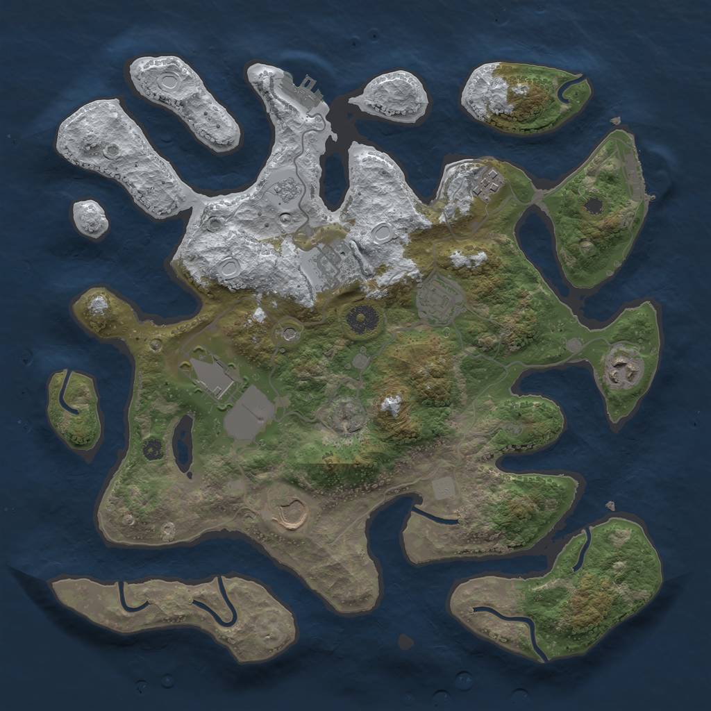 Rust Map: Procedural Map, Size: 3550, Seed: 359753, 15 Monuments