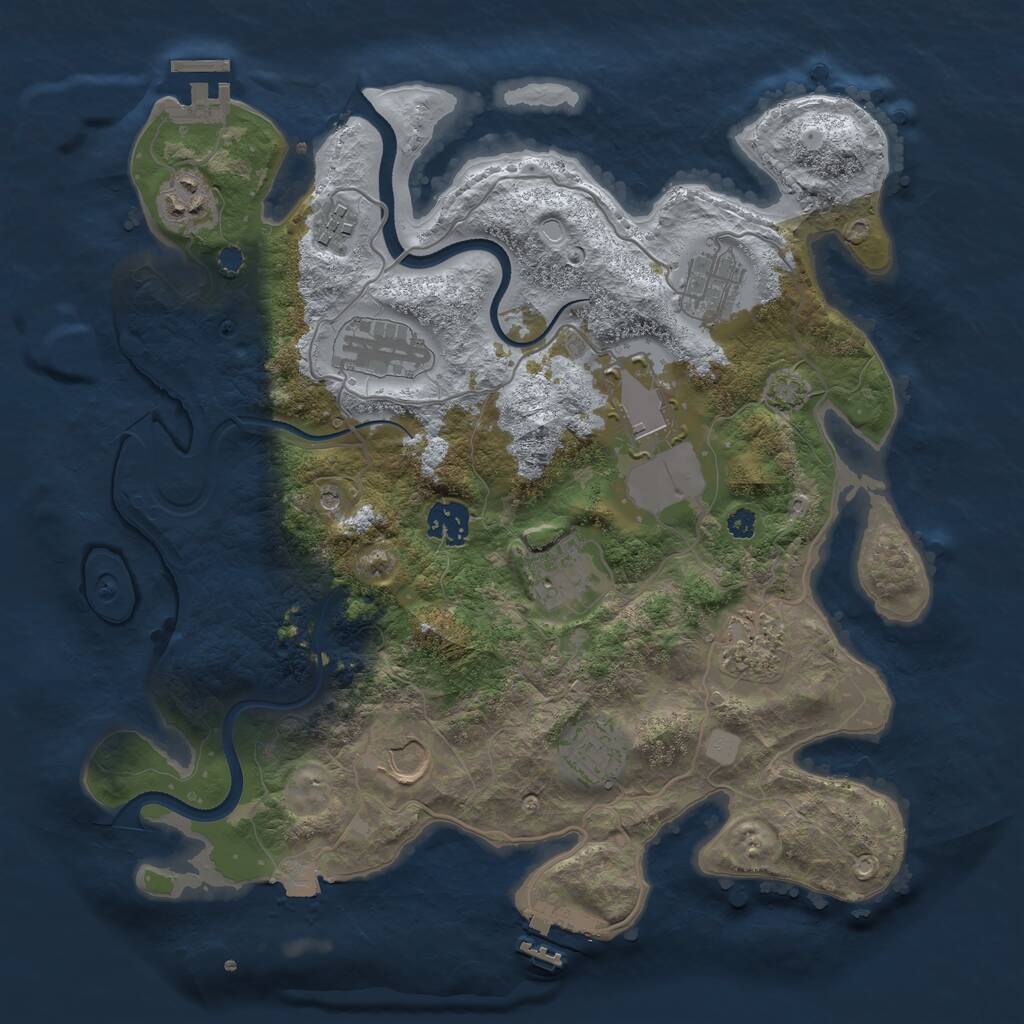 Rust Map: Procedural Map, Size: 3500, Seed: 2743565, 15 Monuments