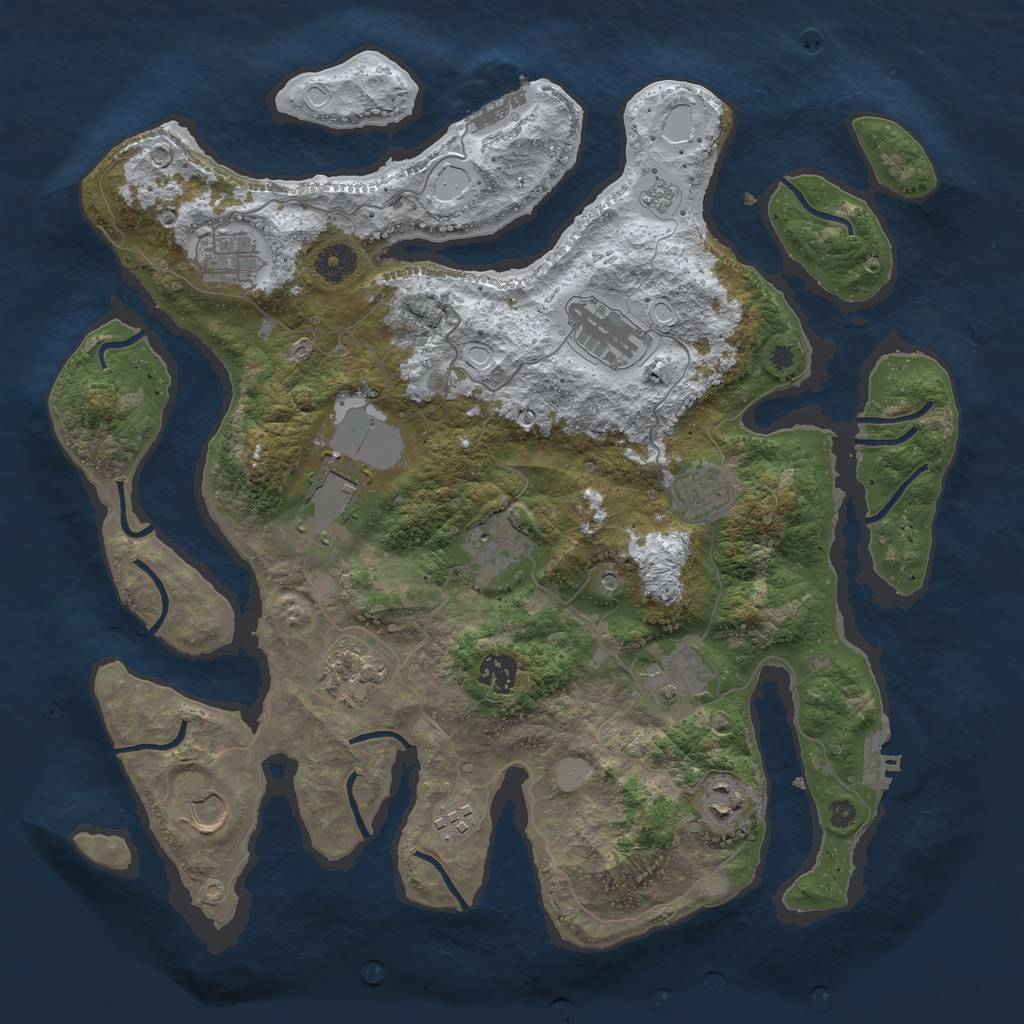 Rust Map: Procedural Map, Size: 3850, Seed: 1705422882, 20 Monuments