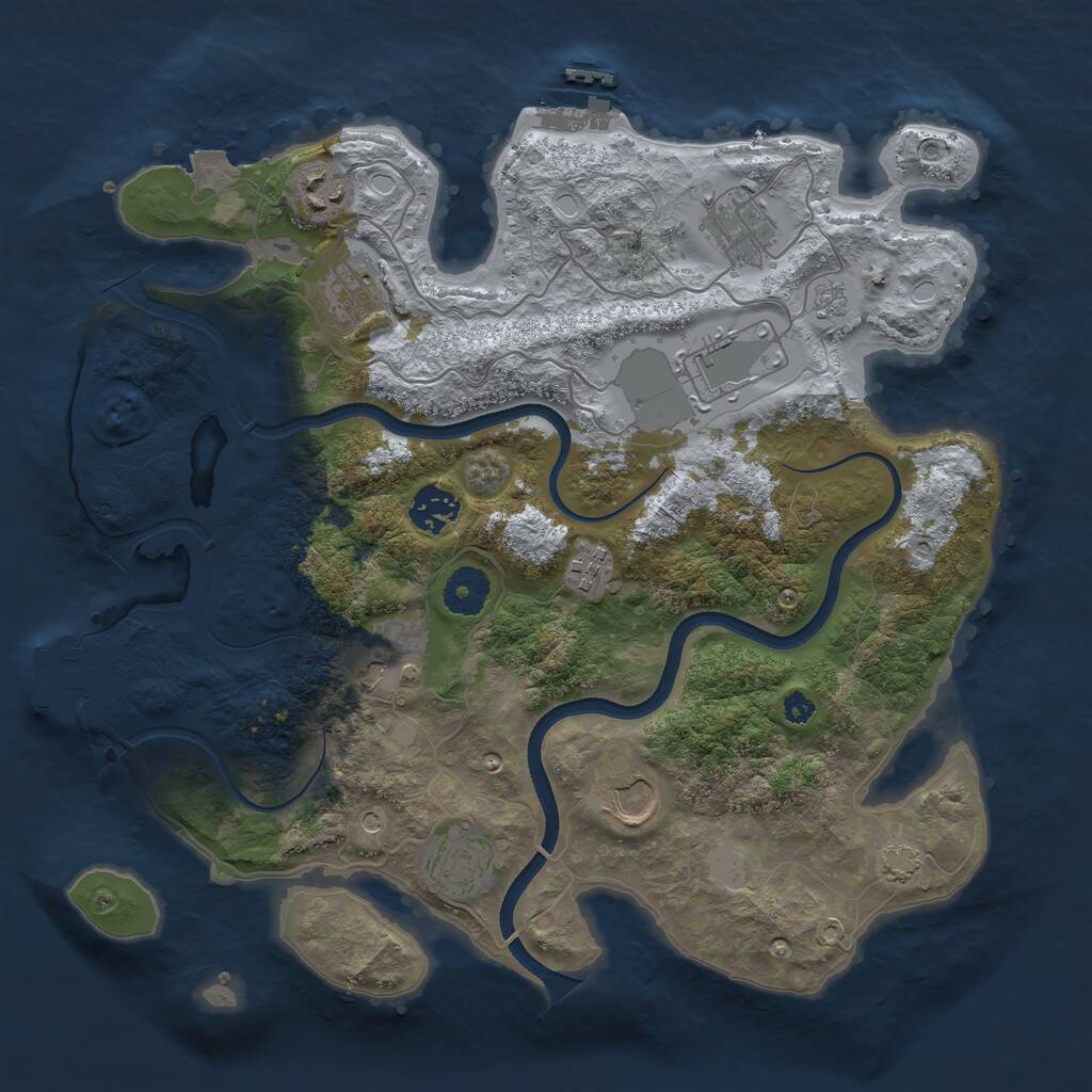 Rust Map: Procedural Map, Size: 3500, Seed: 3131999, 15 Monuments