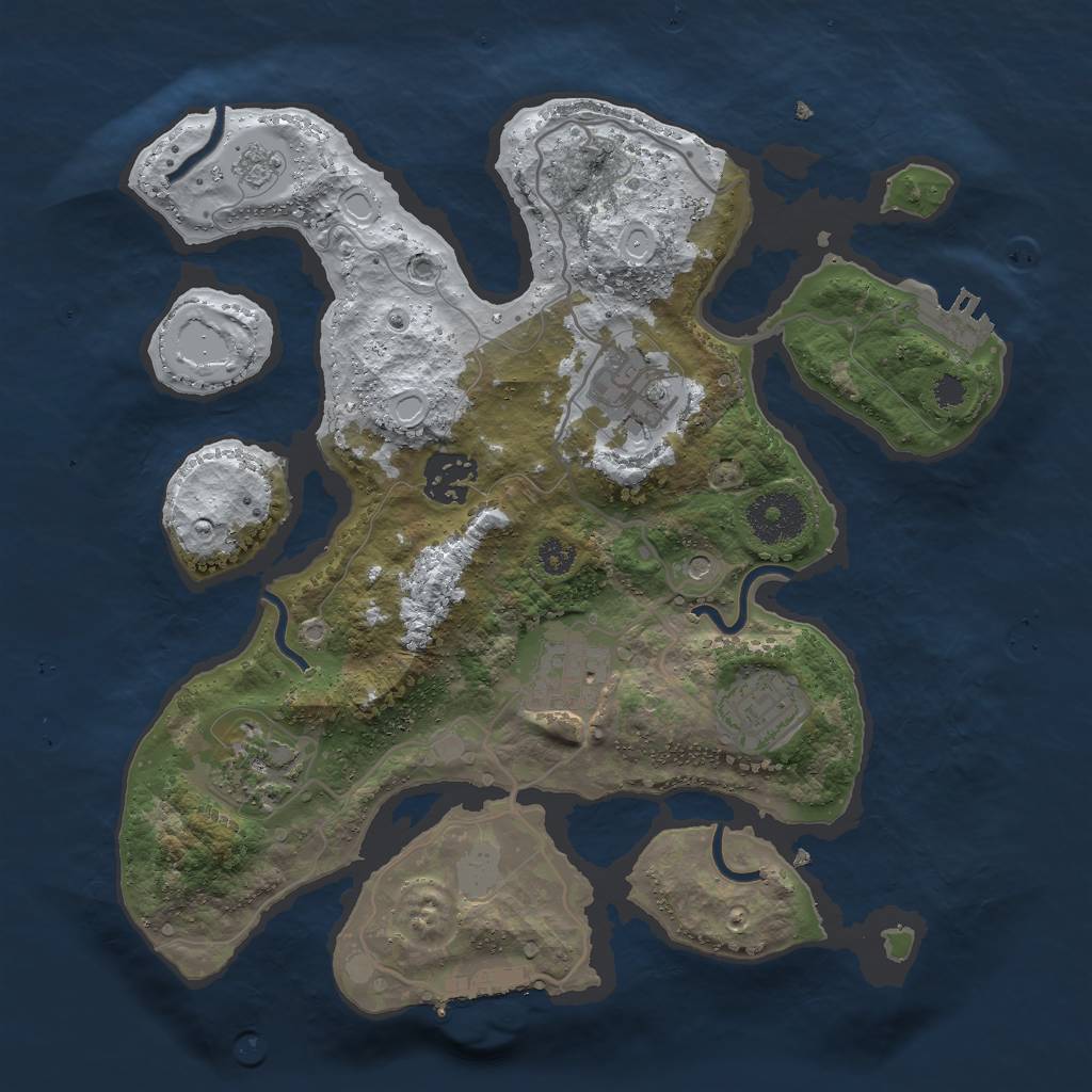 Rust Map: Procedural Map, Size: 3000, Seed: 1921696019, 14 Monuments