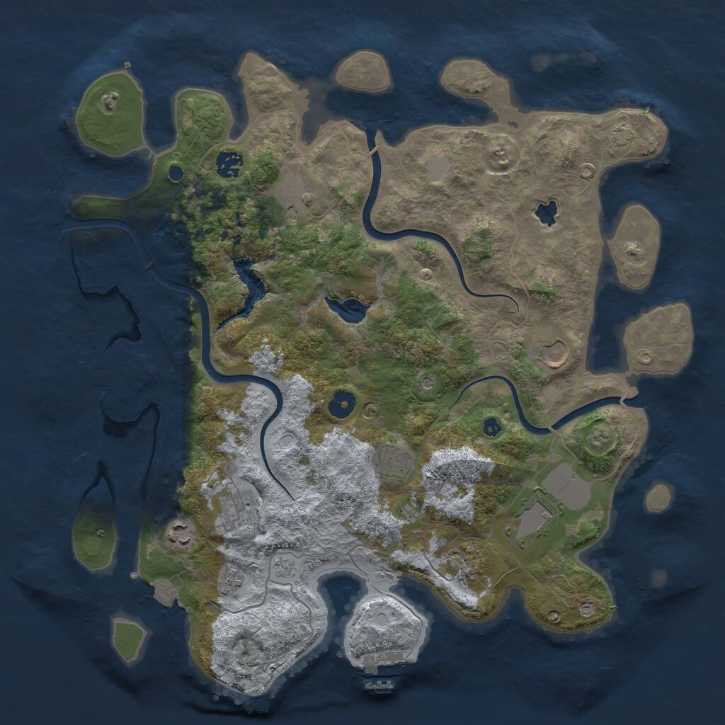 Rust Map: Procedural Map, Size: 4000, Seed: 845387353, 15 Monuments