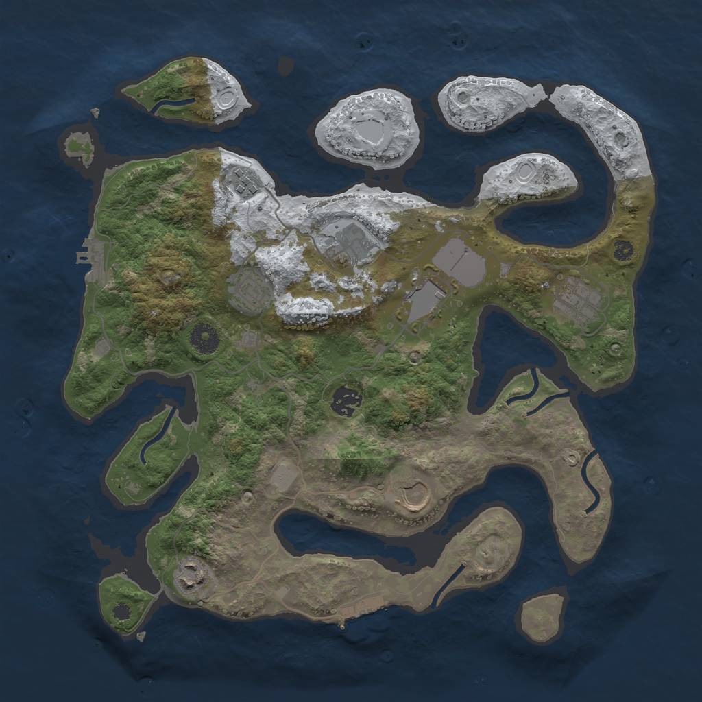 Rust Map: Procedural Map, Size: 3550, Seed: 268303, 15 Monuments