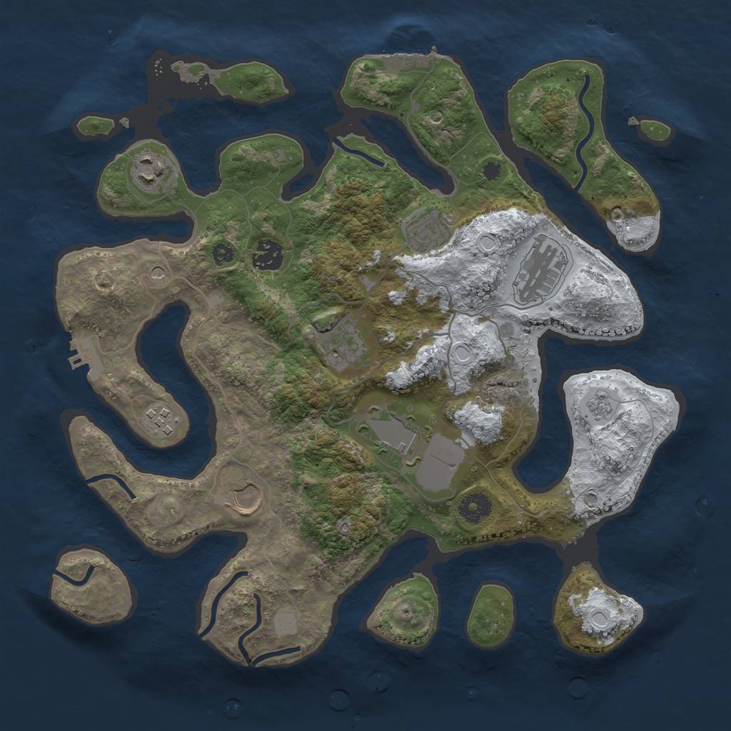 Rust Map: Procedural Map, Size: 3500, Seed: 1756842949, 17 Monuments