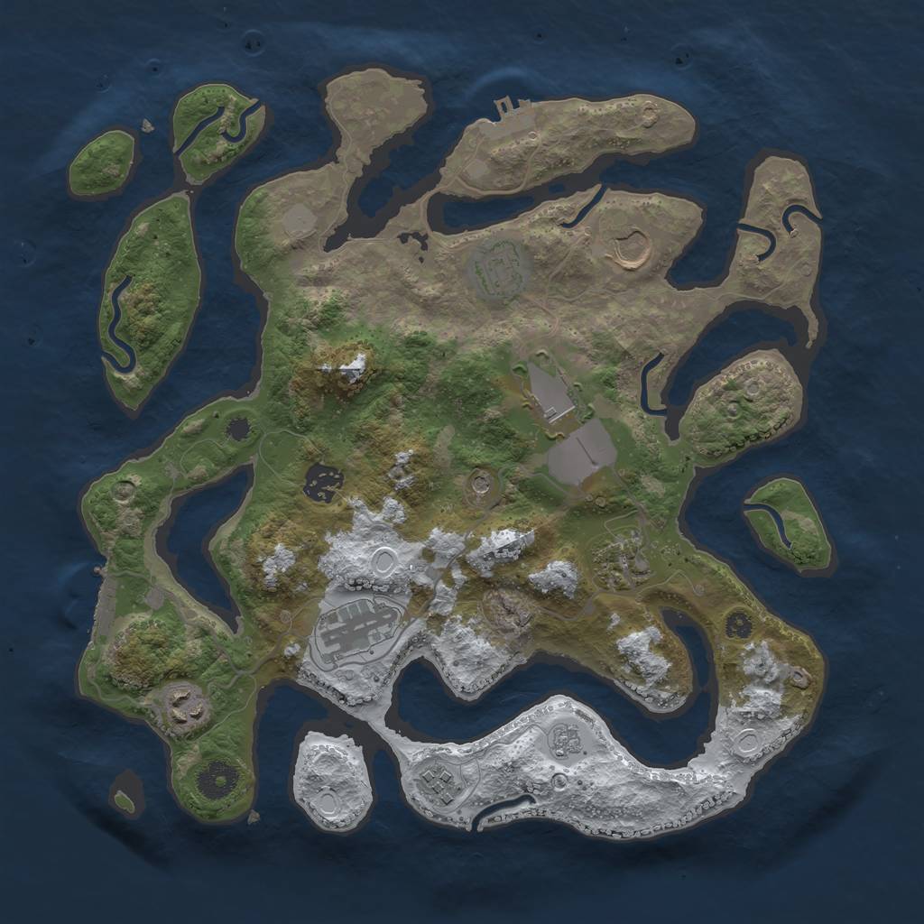 Rust Map: Procedural Map, Size: 3550, Seed: 518248, 17 Monuments