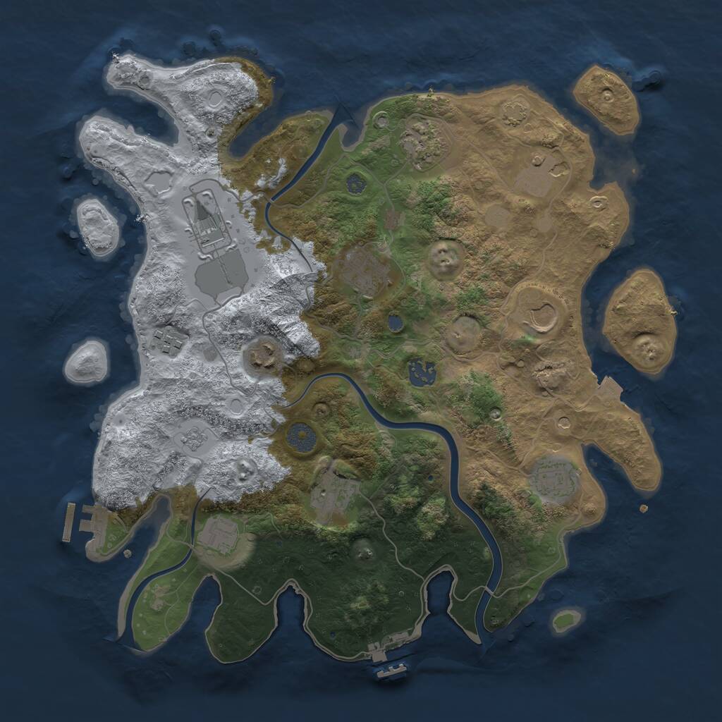 Rust Map: Procedural Map, Size: 3700, Seed: 5789687, 18 Monuments