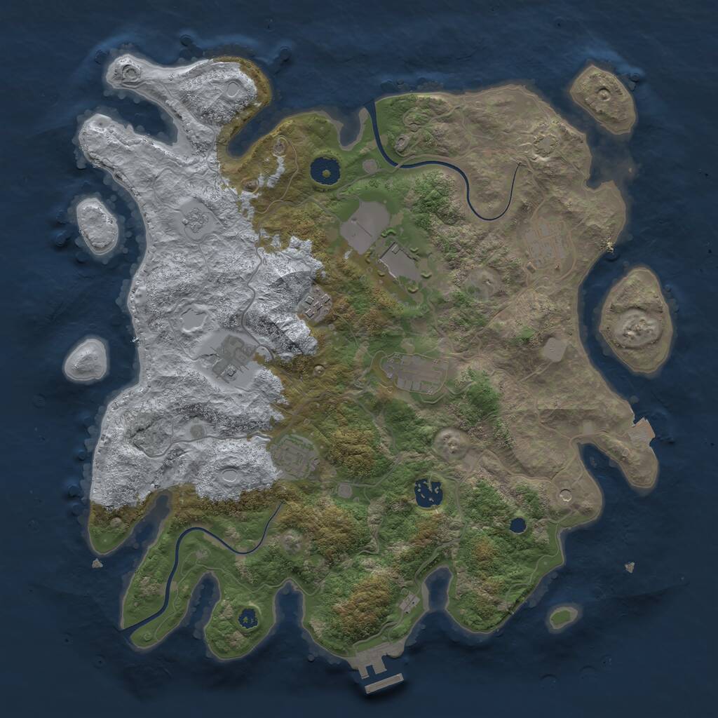 Rust Map: Procedural Map, Size: 3700, Seed: 5789687, 12 Monuments