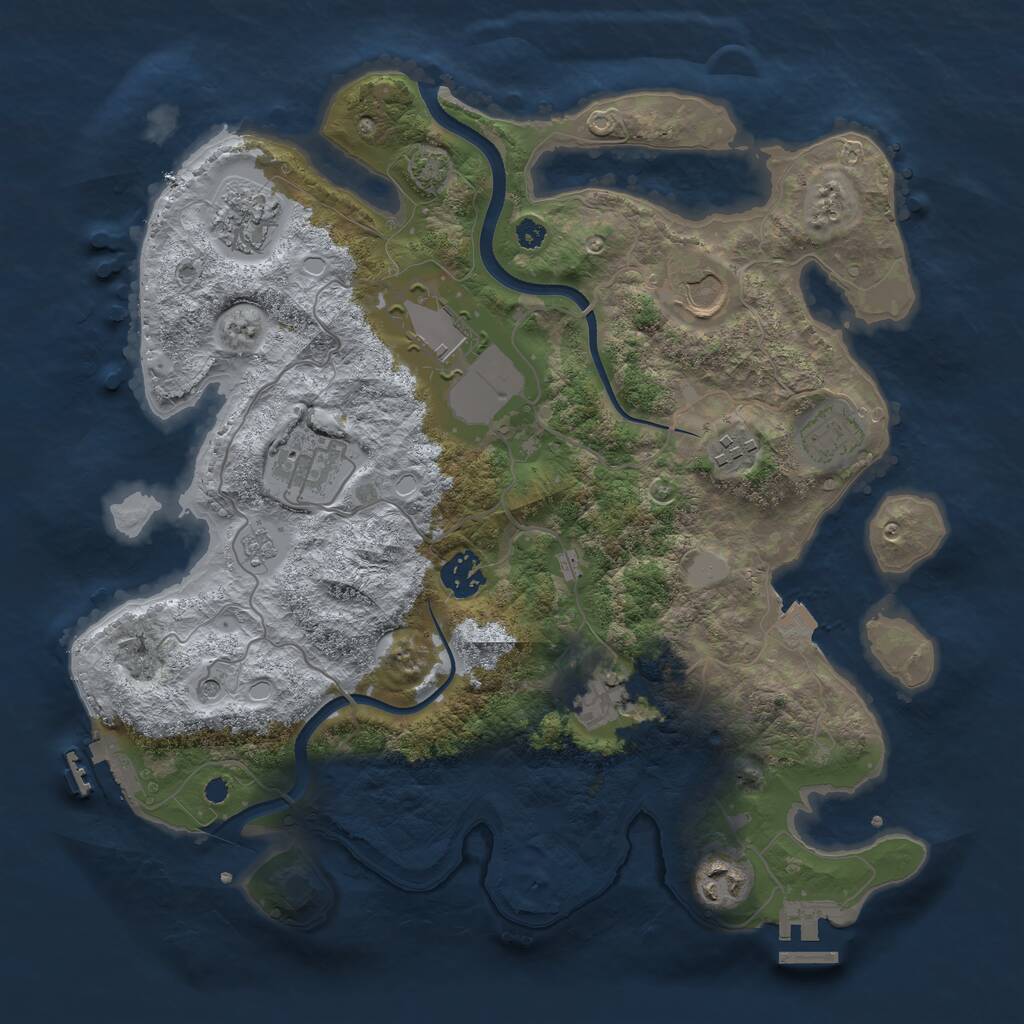 Rust Map: Procedural Map, Size: 3500, Seed: 5700976, 15 Monuments