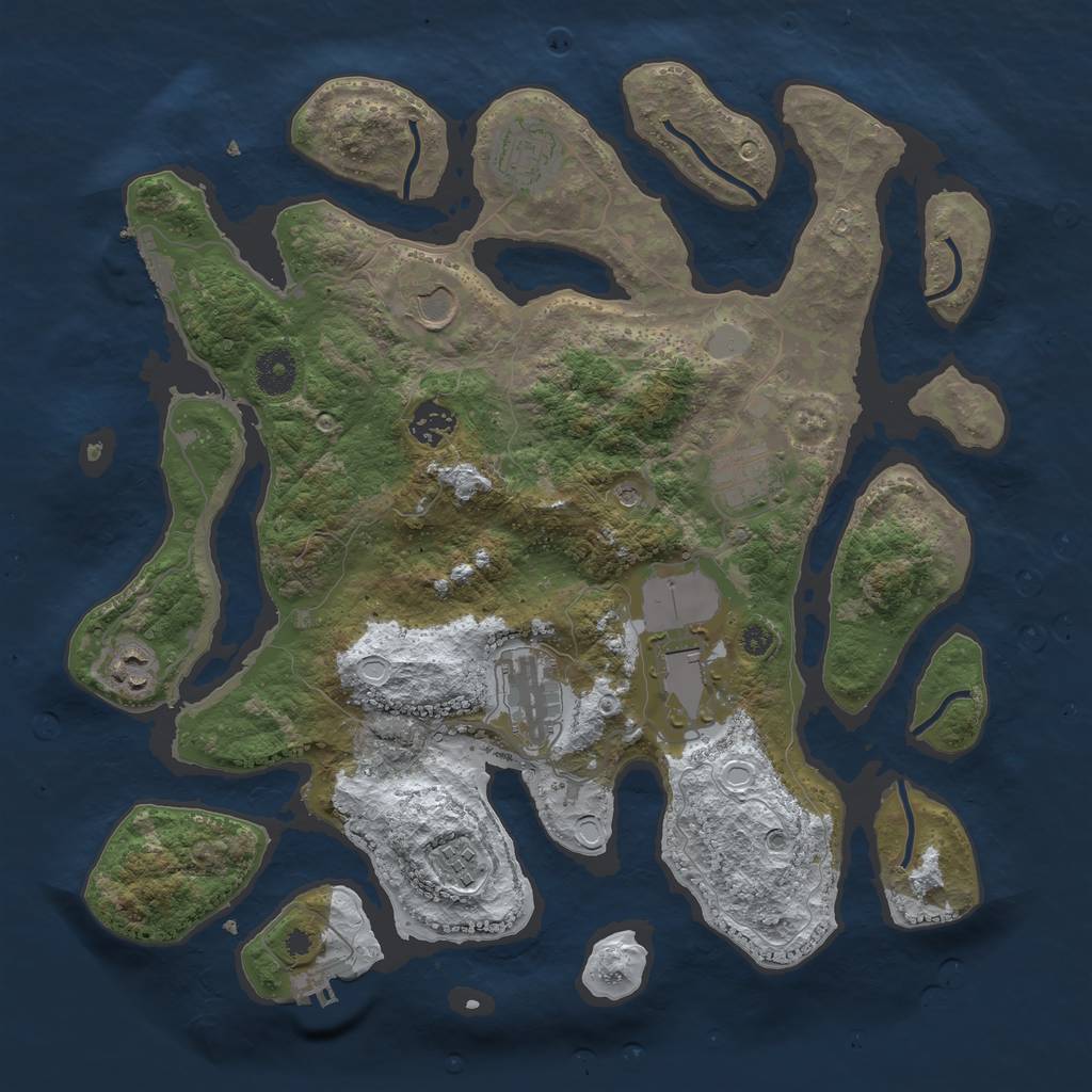 Rust Map: Procedural Map, Size: 3700, Seed: 244906, 16 Monuments