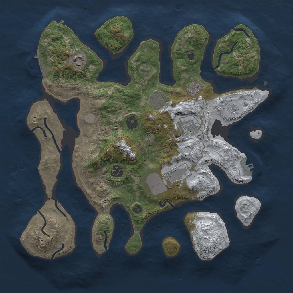 Rust Map: Procedural Map, Size: 3500, Seed: 6090154, 15 Monuments