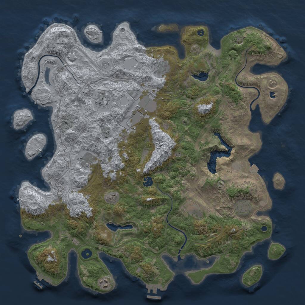 Rust Map: Procedural Map, Size: 4500, Seed: 1345265, 15 Monuments