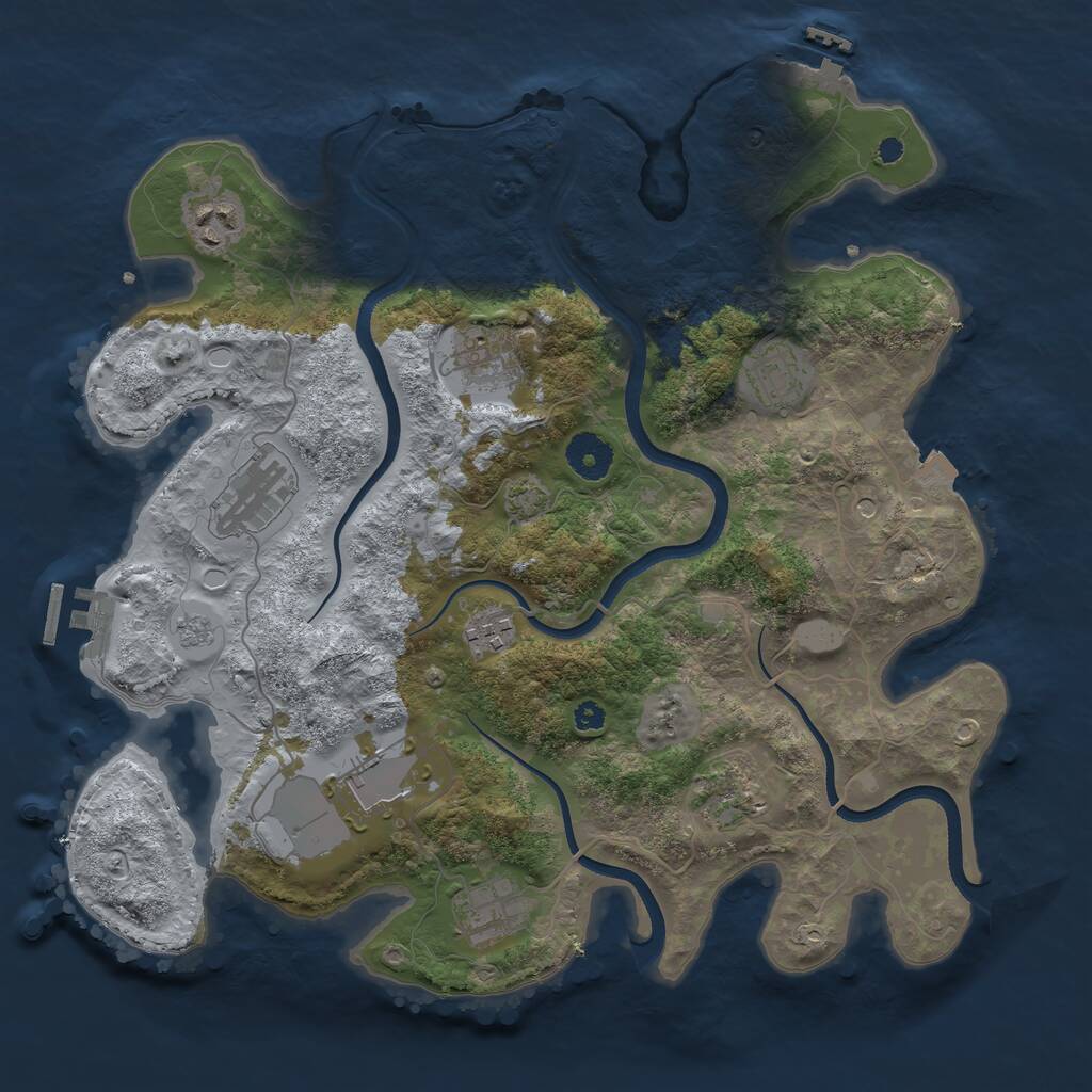 Rust Map: Procedural Map, Size: 3550, Seed: 69937, 14 Monuments