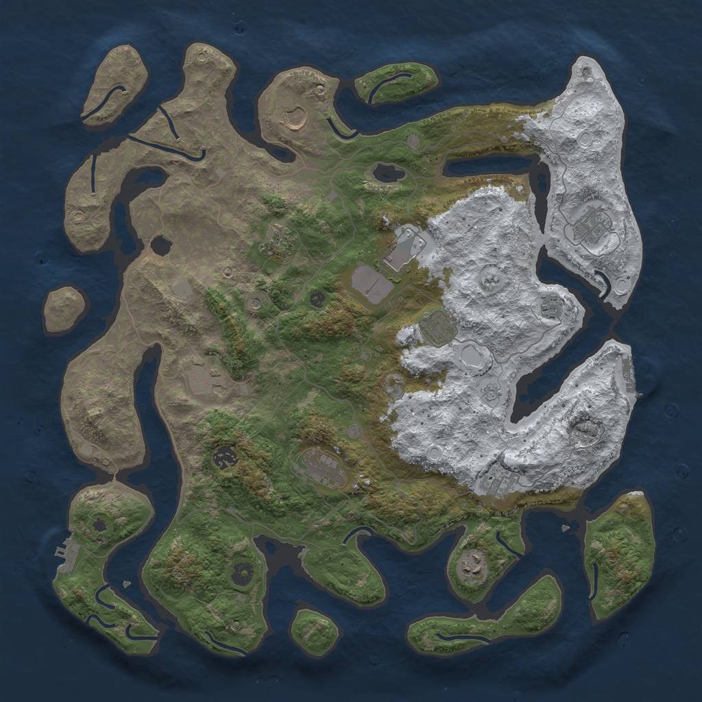 Rust Map: Procedural Map, Size: 4500, Seed: 3003637, 20 Monuments