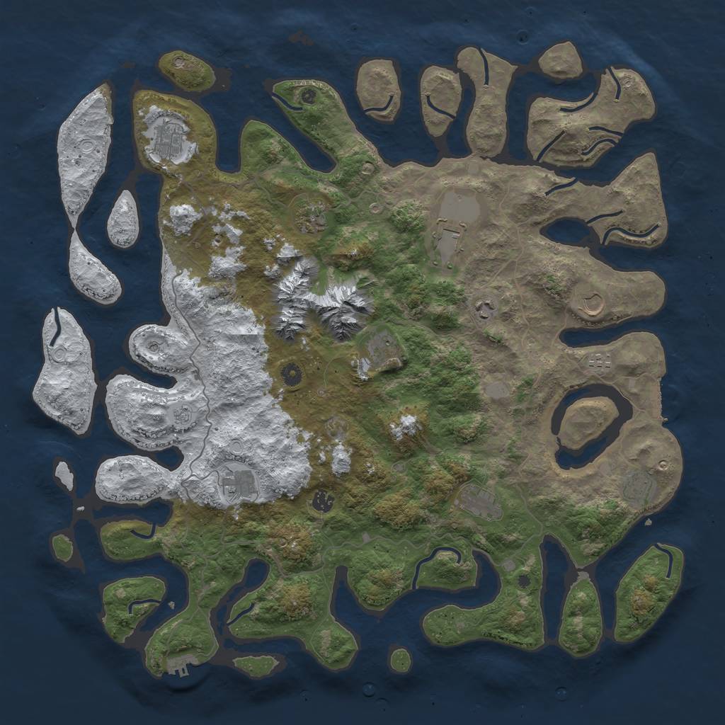 Rust Map: Procedural Map, Size: 5000, Seed: 83709885, 20 Monuments