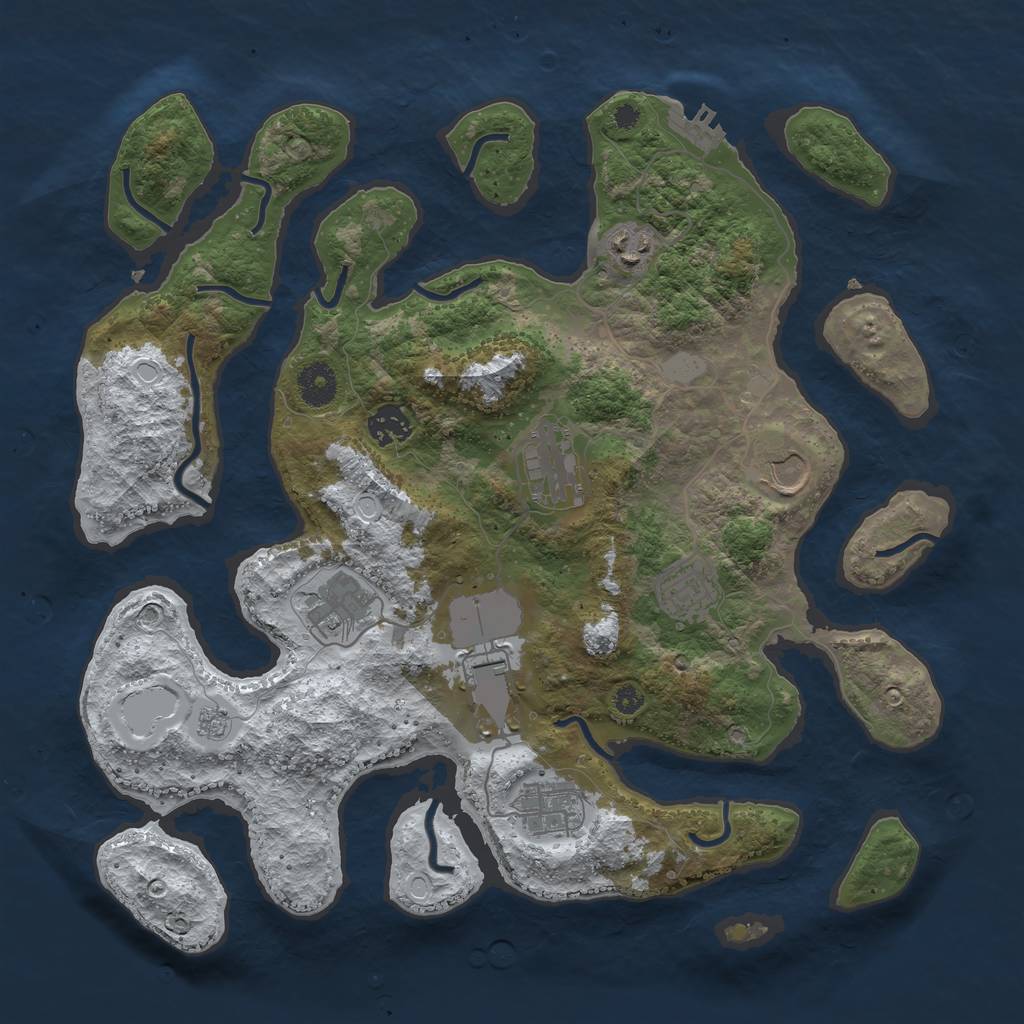 Rust Map: Procedural Map, Size: 3700, Seed: 2817118, 15 Monuments