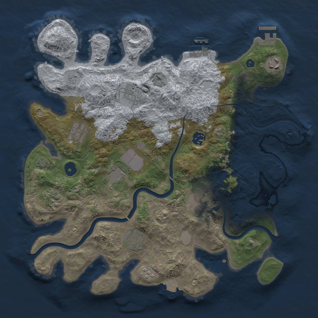 Rust Map: Procedural Map, Size: 3700, Seed: 237382, 15 Monuments