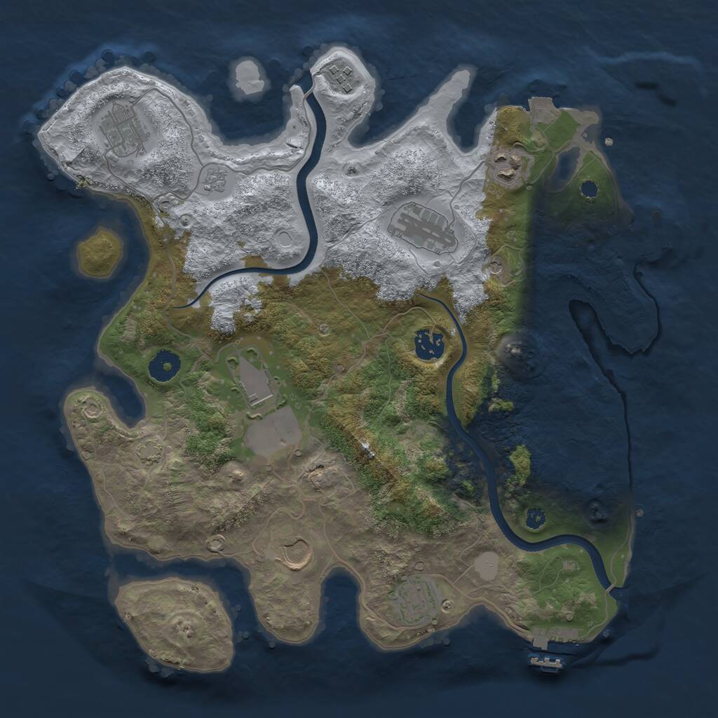 Rust Map: Procedural Map, Size: 3500, Seed: 1929986575, 14 Monuments