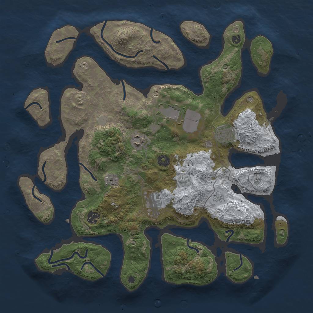 Rust Map: Procedural Map, Size: 3700, Seed: 1605670, 13 Monuments