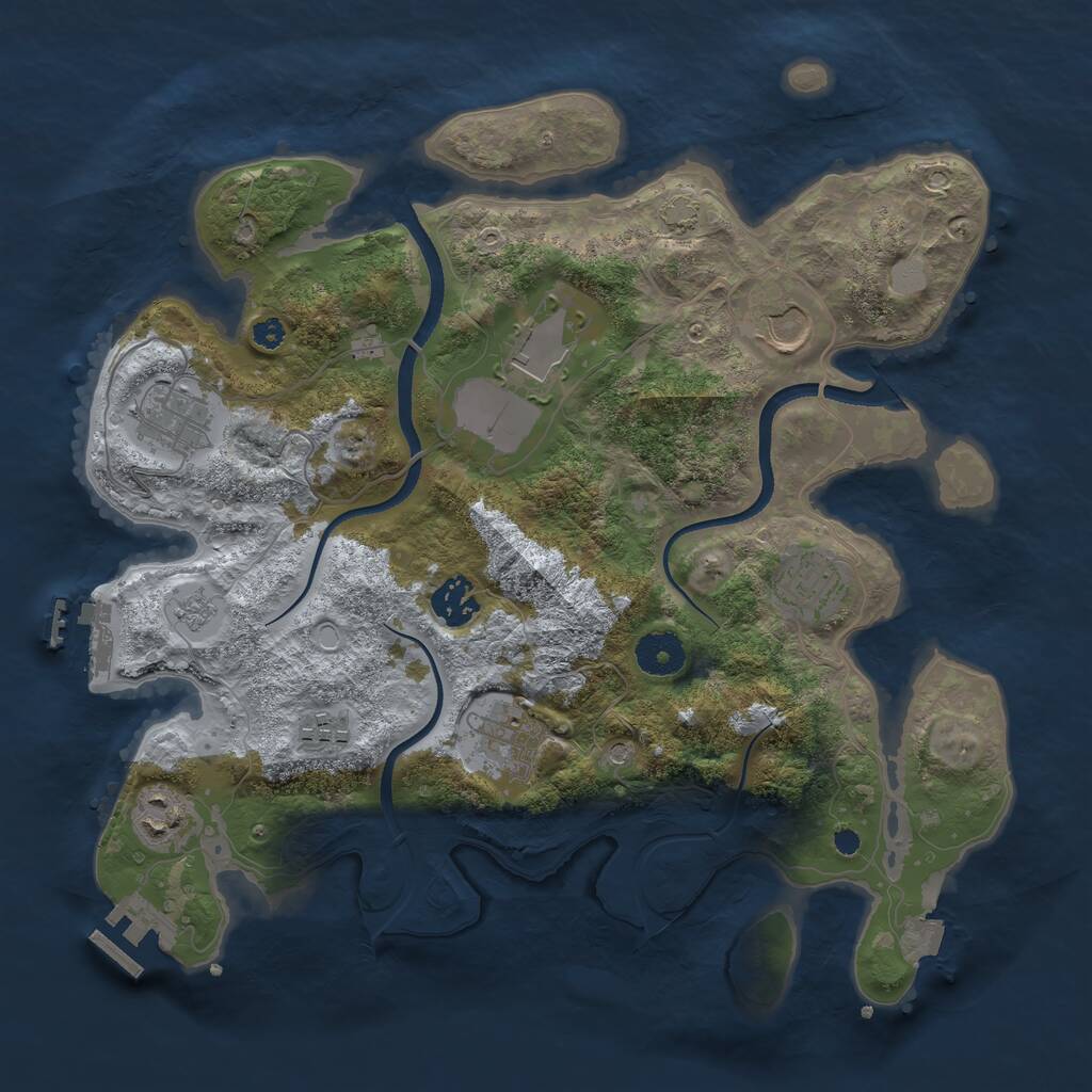 Rust Map: Procedural Map, Size: 3500, Seed: 120249135, 14 Monuments