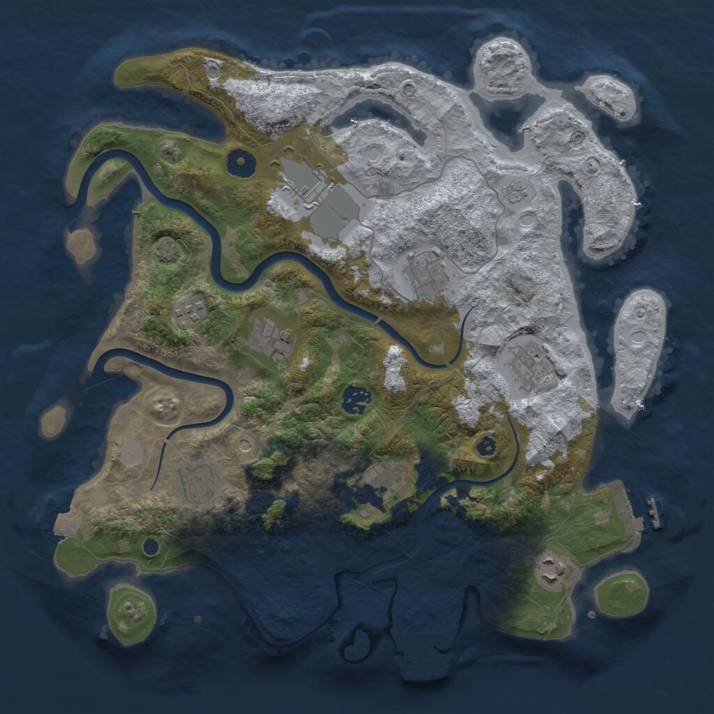 Rust Map: Procedural Map, Size: 3700, Seed: 371539, 15 Monuments