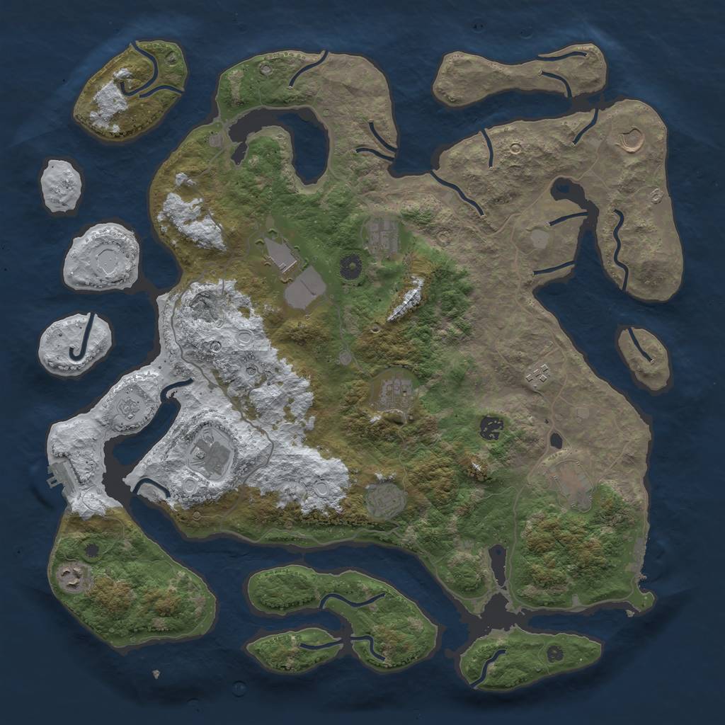 Rust Map: Procedural Map, Size: 4500, Seed: 3503084, 19 Monuments