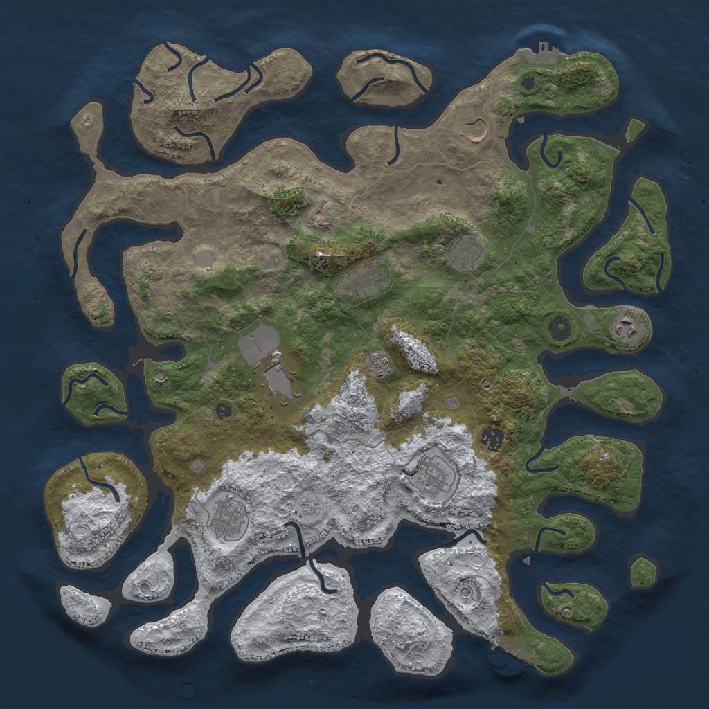 Rust Map: Procedural Map, Size: 4500, Seed: 1161103, 18 Monuments
