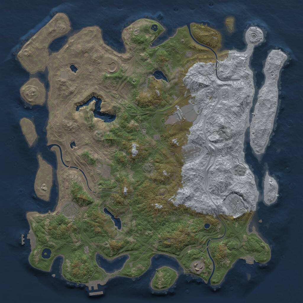Rust Map: Procedural Map, Size: 4500, Seed: 2021236, 14 Monuments