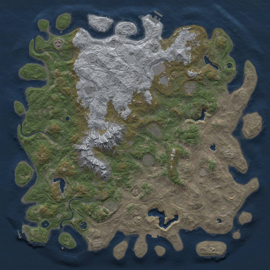 Rust Map: Procedural Map, Size: 5500, Seed: 793197, 17 Monuments