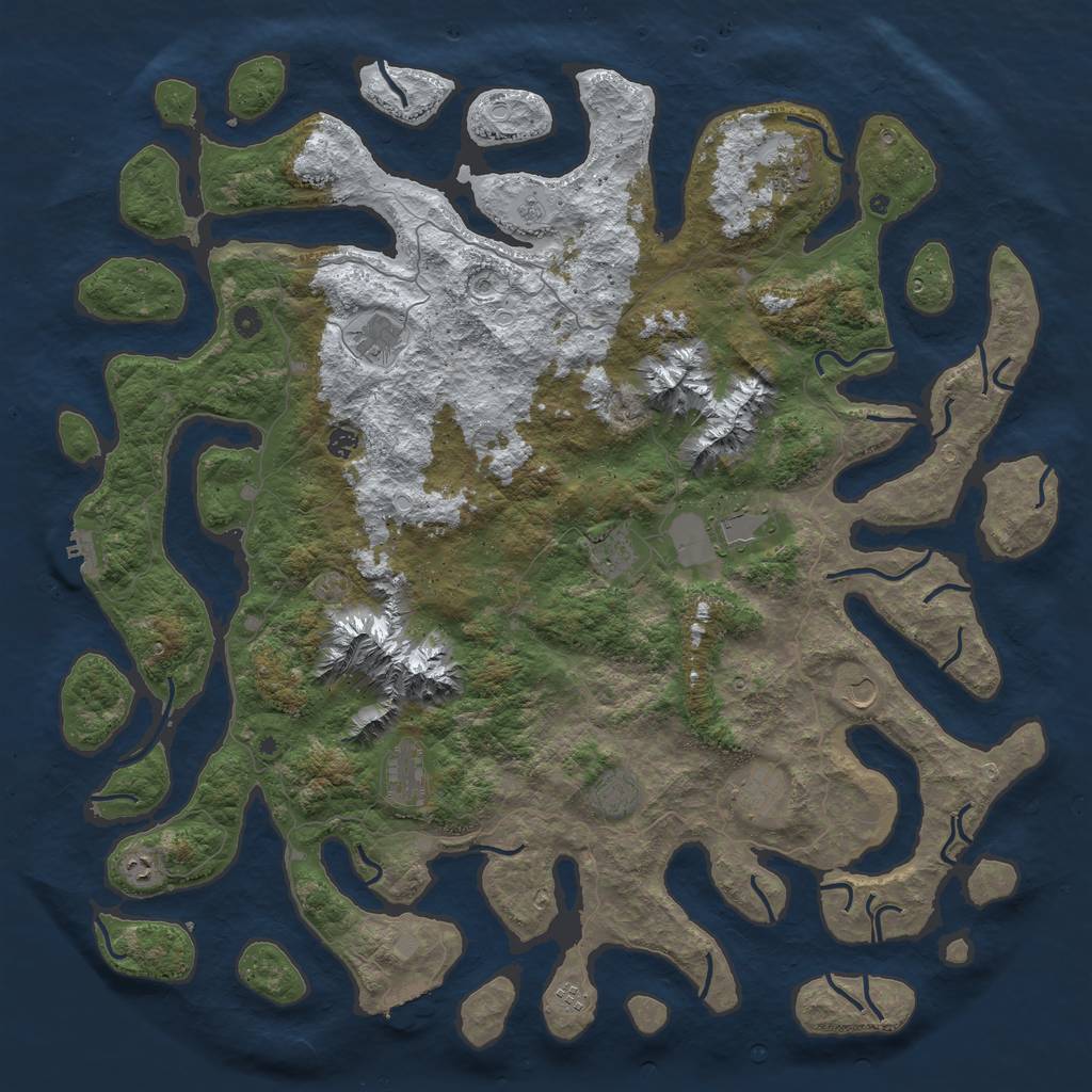 Rust Map: Procedural Map, Size: 5500, Seed: 793197, 20 Monuments