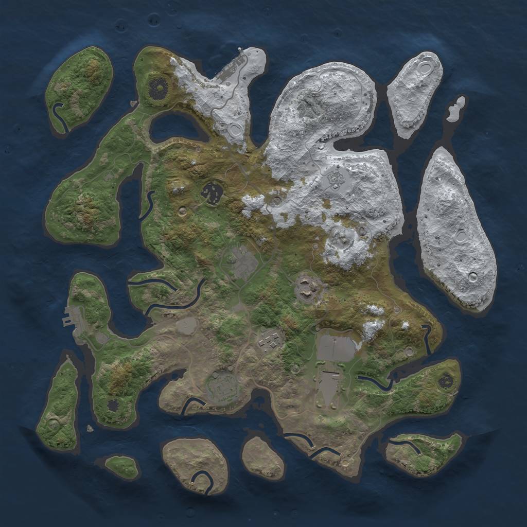 Rust Map: Procedural Map, Size: 3700, Seed: 2521563, 15 Monuments