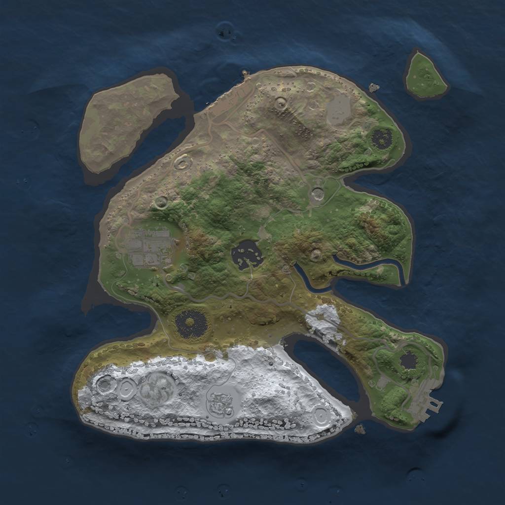 Rust Map: Procedural Map, Size: 2500, Seed: 338659861, 11 Monuments