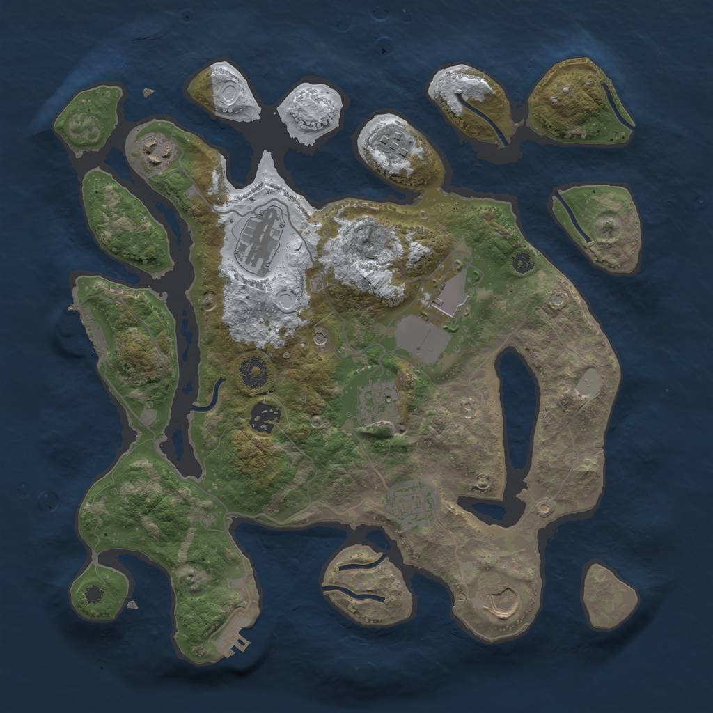Rust Map: Procedural Map, Size: 3500, Seed: 6447232, 16 Monuments