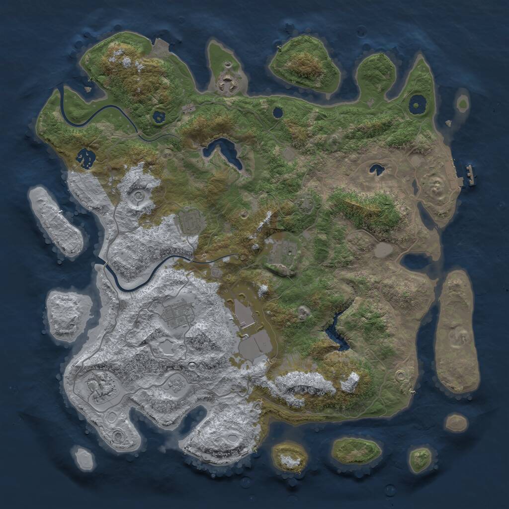 Rust Map: Procedural Map, Size: 4000, Seed: 5672766, 12 Monuments