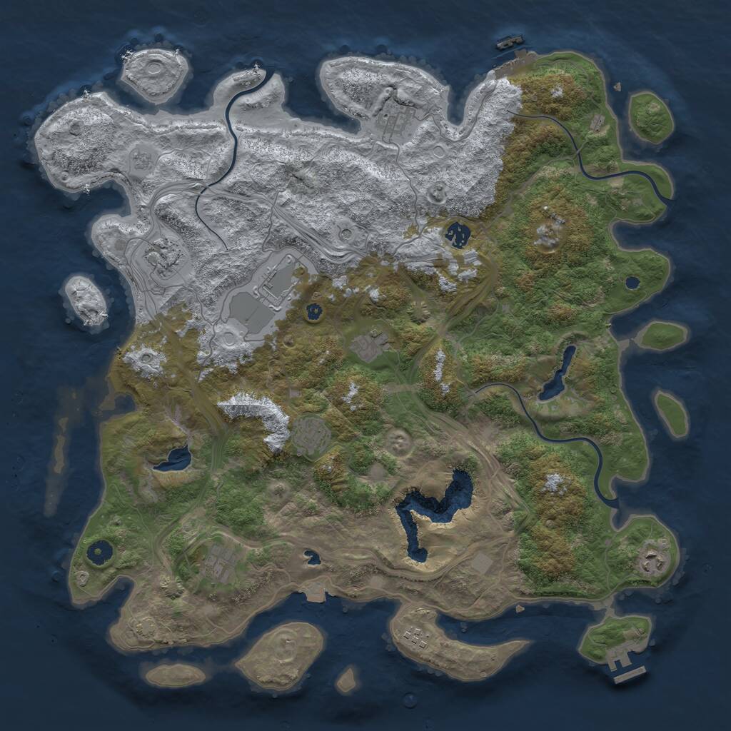 Rust Map: Procedural Map, Size: 4500, Seed: 3593663, 15 Monuments