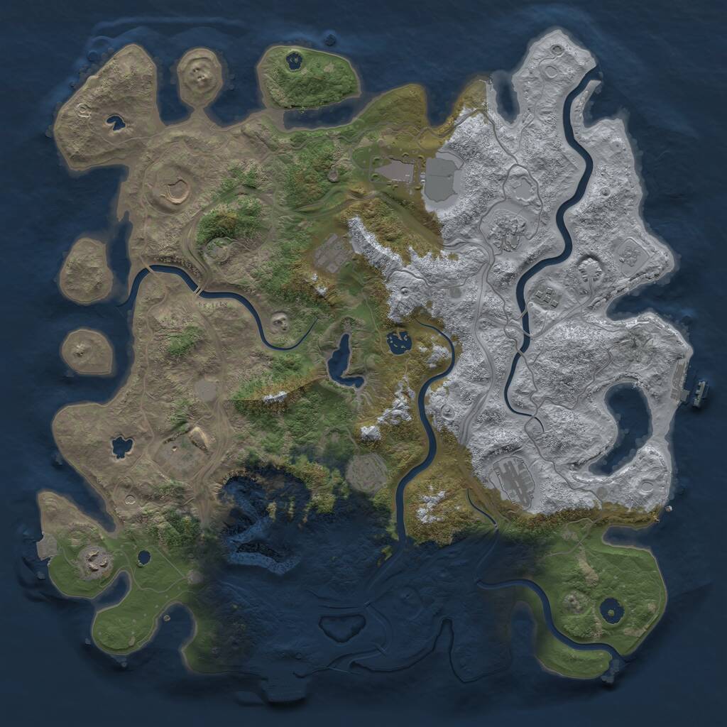 Rust Map: Procedural Map, Size: 4500, Seed: 5868479, 16 Monuments
