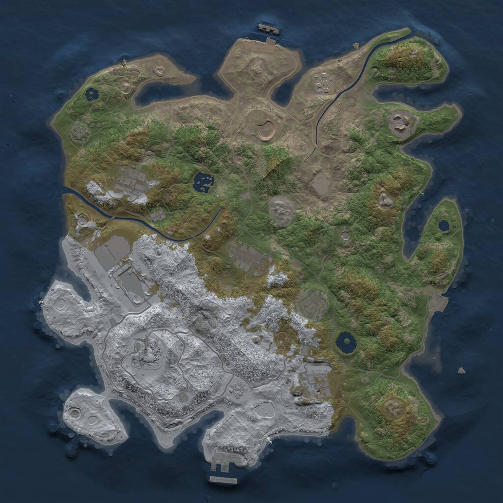 Rust Map: Procedural Map, Size: 3700, Seed: 4419918, 16 Monuments
