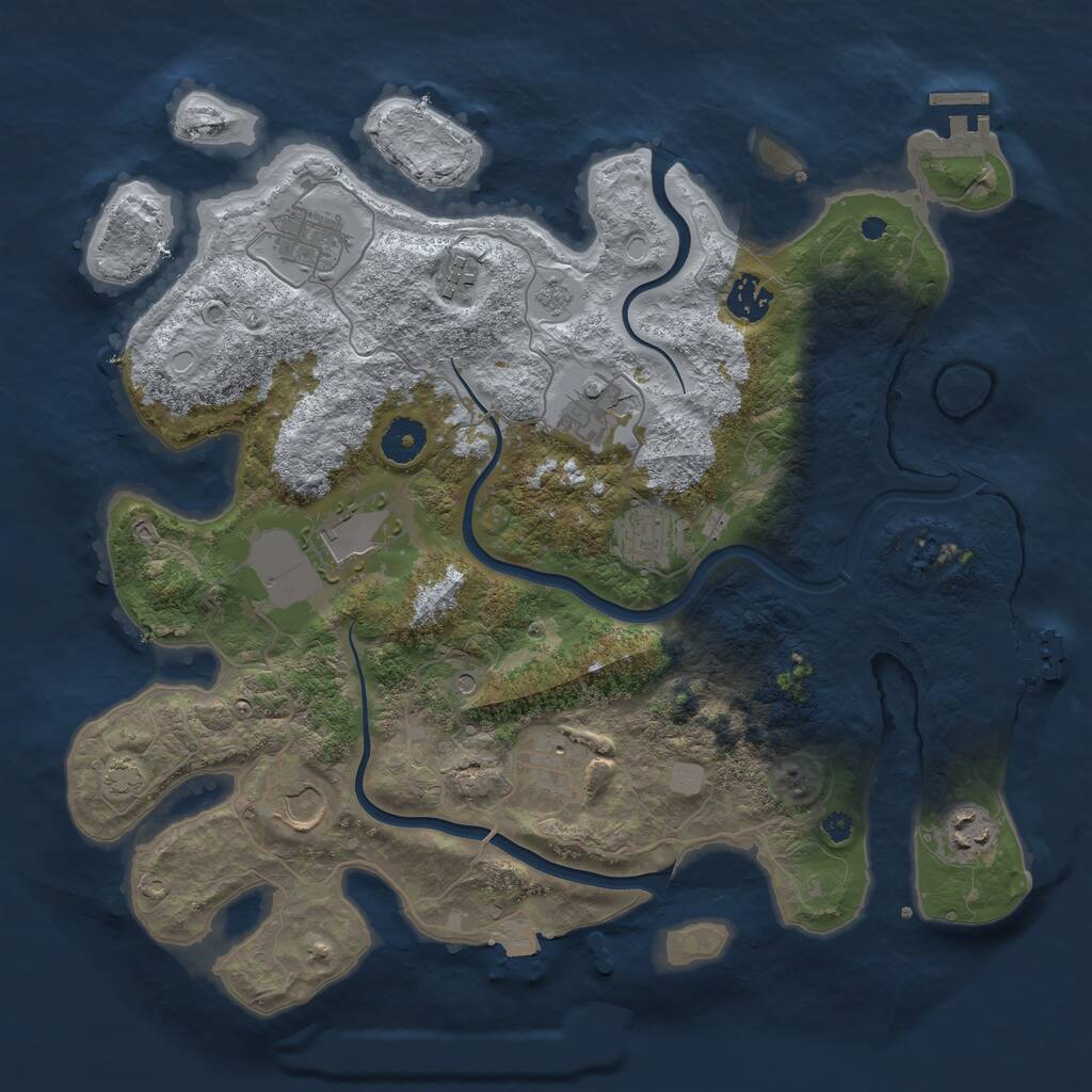 Rust Map: Procedural Map, Size: 3700, Seed: 6437595, 15 Monuments