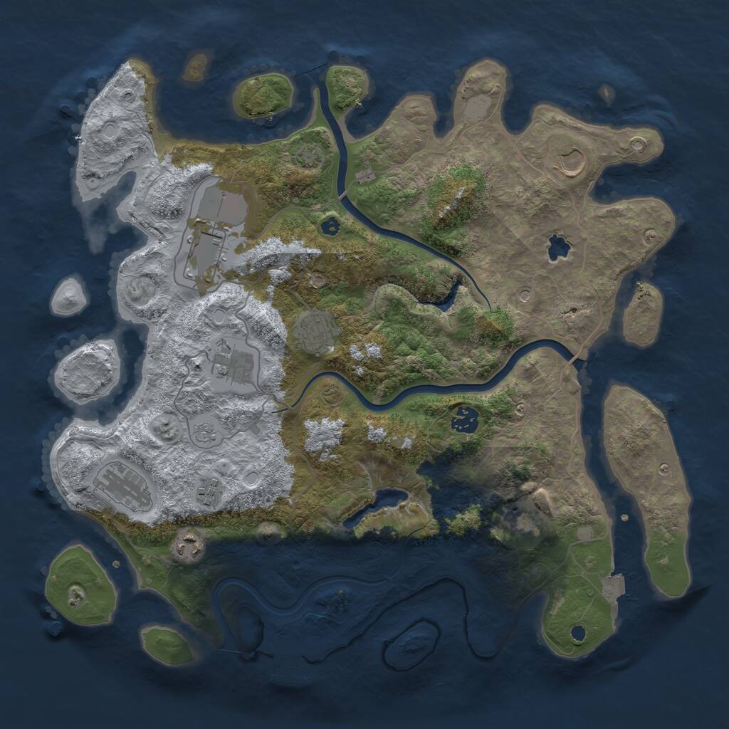 Rust Map: Procedural Map, Size: 4000, Seed: 1710567, 14 Monuments